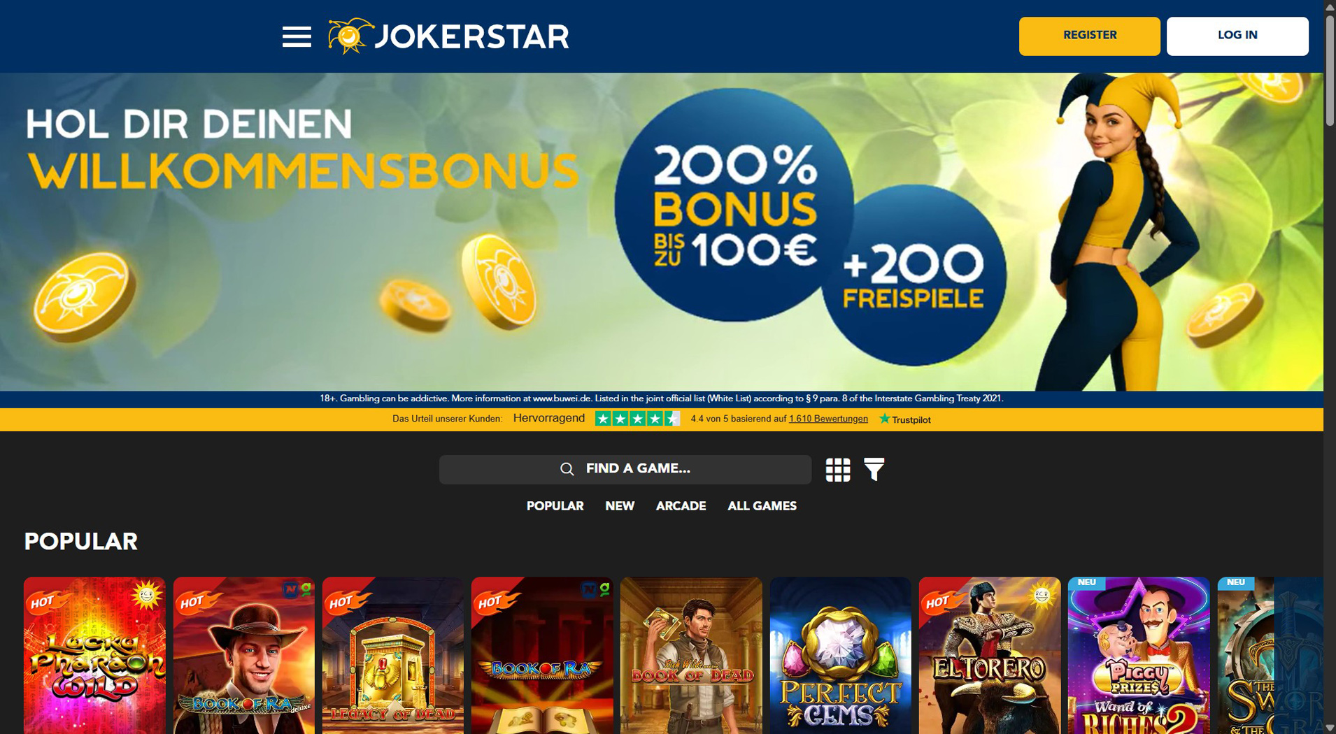 4. Jokerstar – Vertrauenswürdige OVO Casino Option